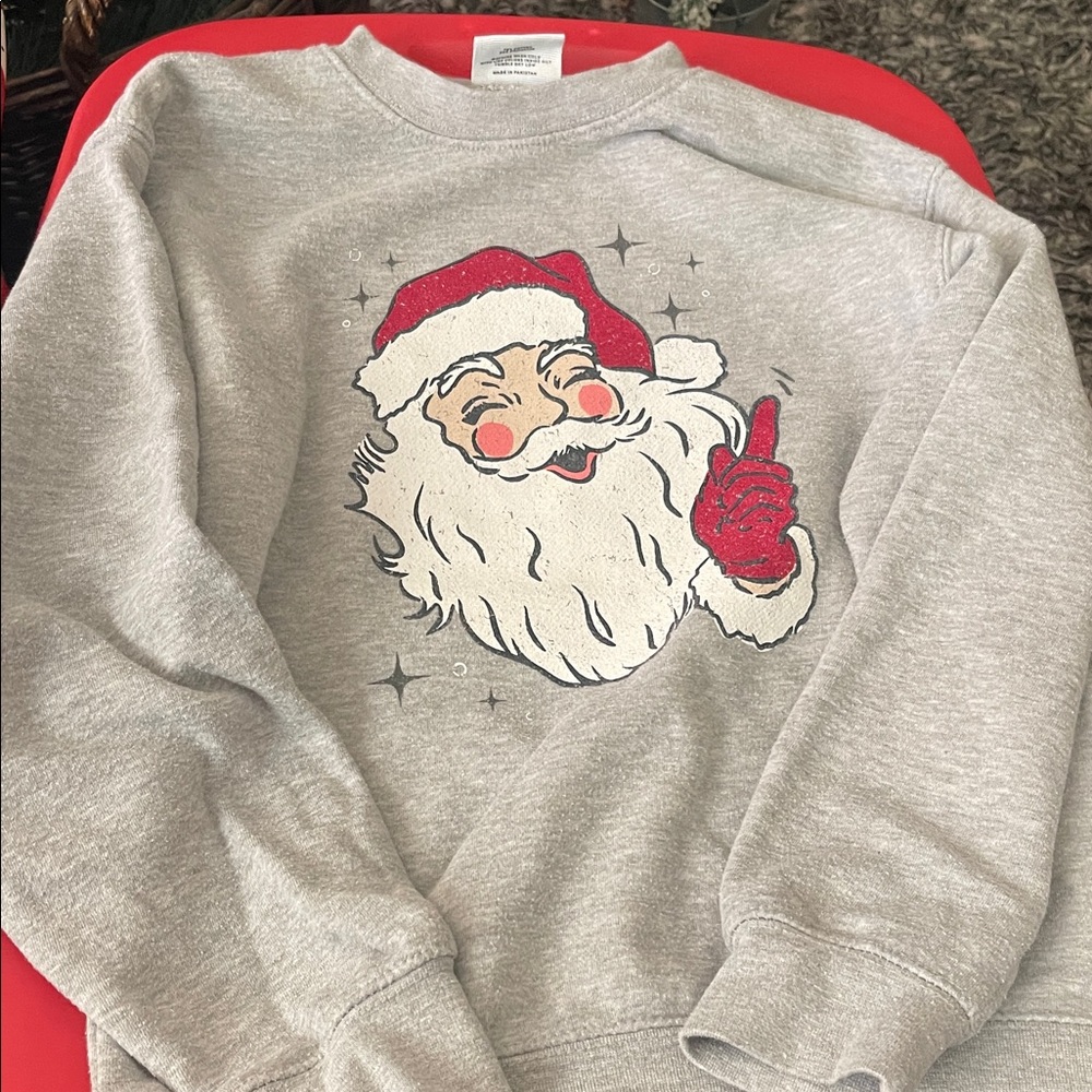 Gray Santa Claus Kids Sweatshirt